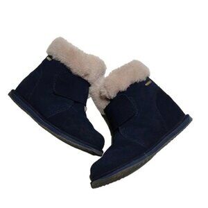 Emu Australia Sommers Dark Blue Suede Merino Wool Lined Waterproof Boots 3